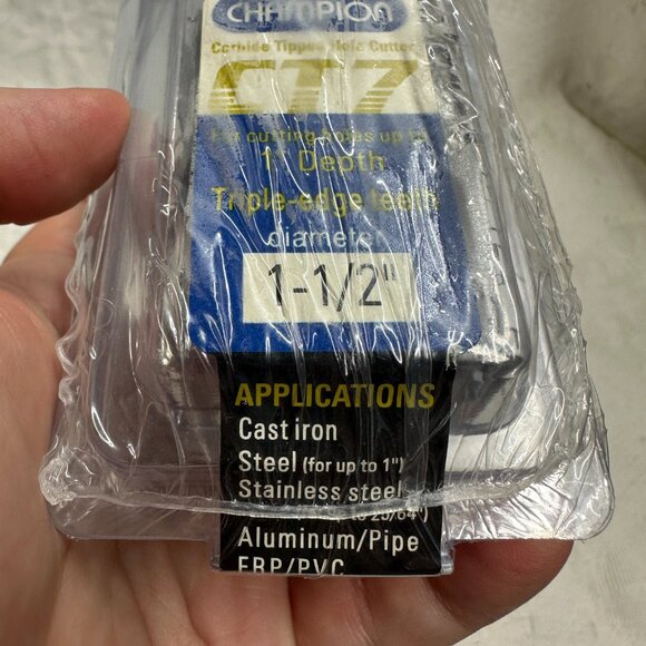 Champion Cutting Tool CT7-1-1/2 Inch Tungsten Carbide Tipped Hole Cutter New - Picture 2 of 6